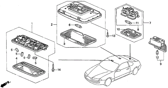 Interior Light for 1995 Honda Prelude #0
