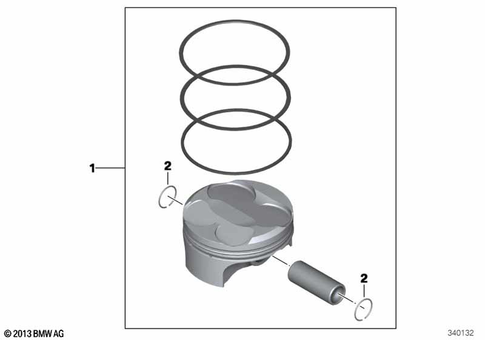 Piston with Rings and Wristpin for 2013 BMW-Motorrad S 1000 R #0