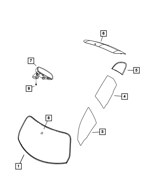 Glass and Interior Rear View Mirror for 2008 Chrysler PT Cruiser #0