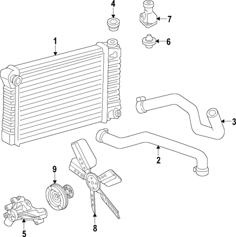 Radiator & Components for 1998 Chevrolet Express 2500 #1