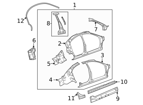 Hinge Pillar for 2001 Chrysler Sebring #2