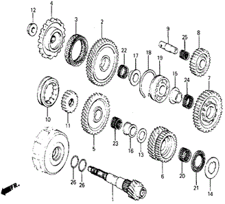 3AT Countershaft for 1984 Honda Civic #0