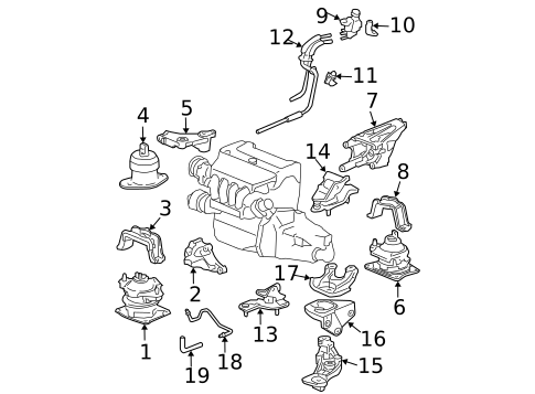 Engine & Trans Mounting for 2005 Honda Accord #2