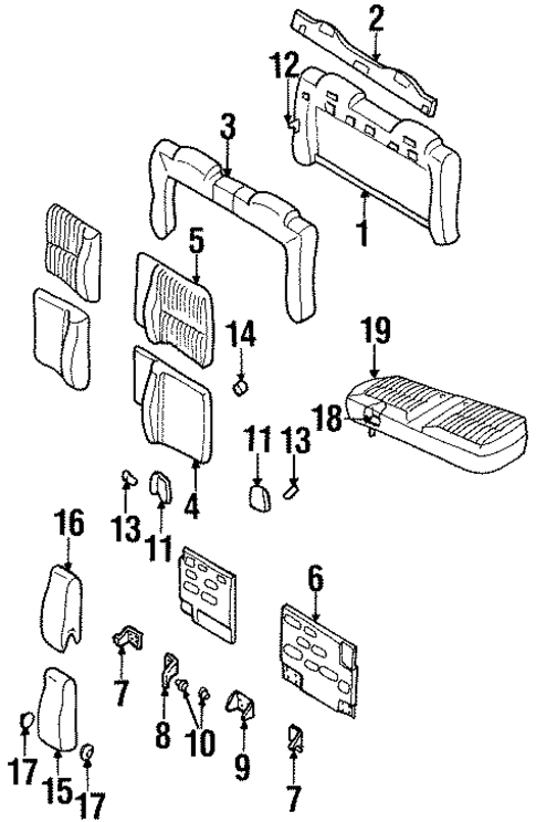 Rear Seat Components for 1995 Chevrolet Monte Carlo #0