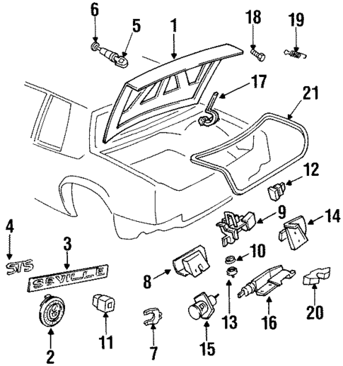 Lid & Components for 1993 Cadillac Seville #0