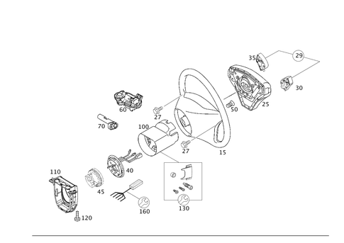 Steering Wheel and Steering Wheel Lock for 2002 Mercedes-Benz C230 #0