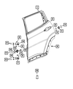 4589140AA - Doors, Door Mirrors and Related Parts: Door Latch Striker Spacer, Left for Mopar Image