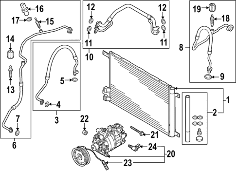 Condenser, Compressor & Lines for 2024 Volkswagen Golf R #0