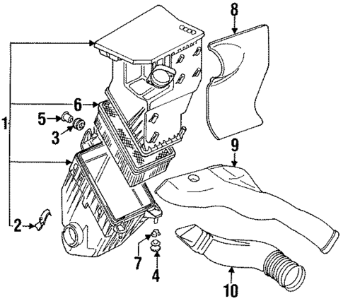 Air Intake for 1992 Audi S4 #0