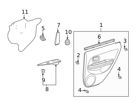 Interior Trim - Rear Door for 2004 Scion xA #0