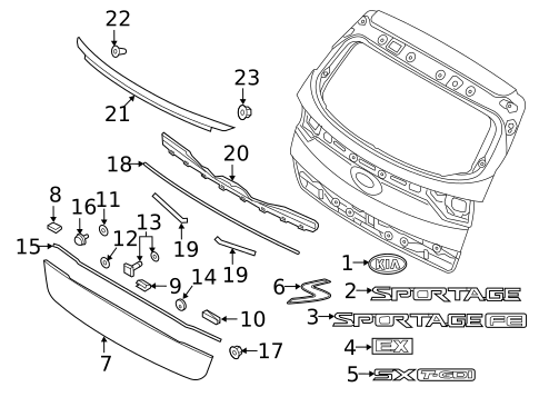 Exterior Trim - Lift Gate for 2020 Kia Sportage #0