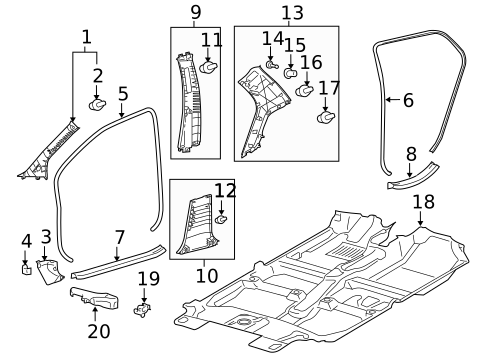 Interior Trim - Pillars for 2010 Toyota Yaris #1