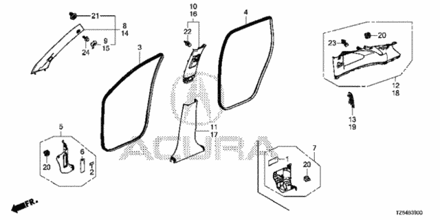 Pillar Garnish for 2014 Acura MDX #0