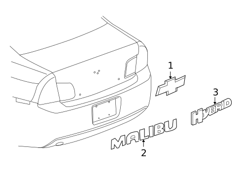 Exterior Trim - Trunk for 2008 Chevrolet Malibu #0