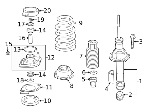 Struts & Components for 2014 Honda CR-V #1