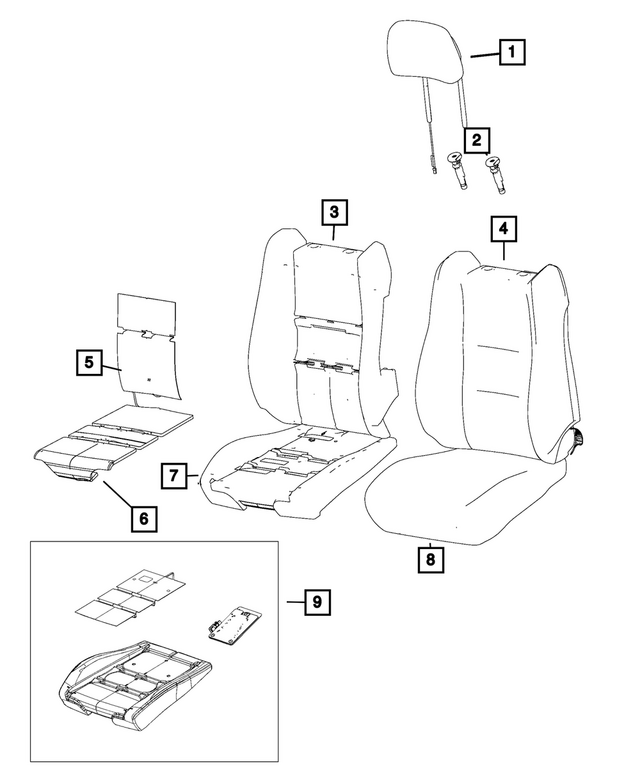 7BV274X9AB - Interior Trim: Front Headrest for Mopar Image image