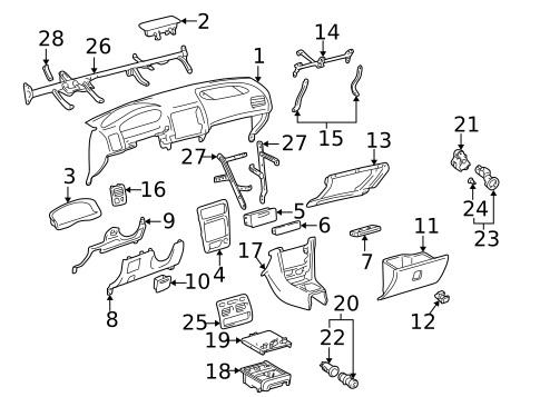 Instrument Panel for 2002 Toyota Corolla #0