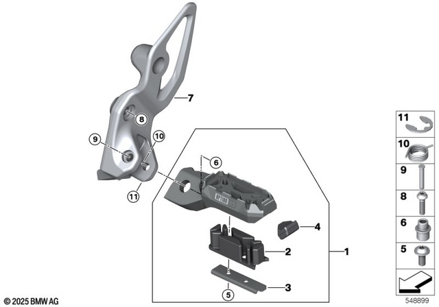 46715A6A055 - Frame and Mounting Parts: Footrest Plate Left - Shadow 2 for BMW-Motorrad Image