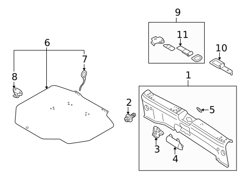 Interior Trim - Rear Body for 2003 Mazda Protege5 #0