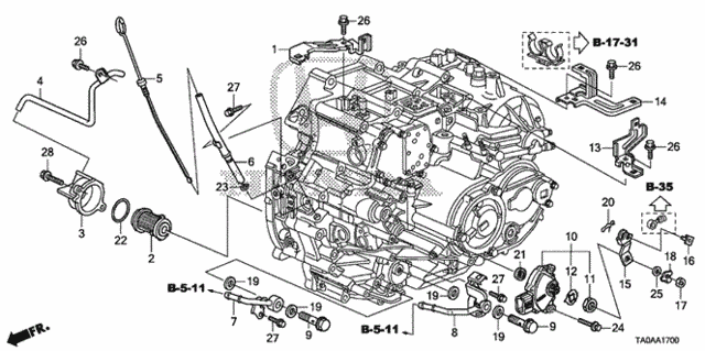 AT Oil Level Gauge - ATF Pipe (V6) for 2012 Honda Accord #0