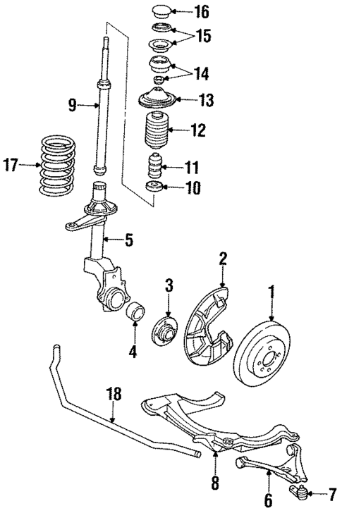Stabilizer Bar & Components for 1991 Volkswagen Fox #1