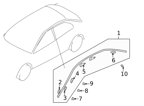 Exterior Trim - Roof for 2002 Mitsubishi Galant #1