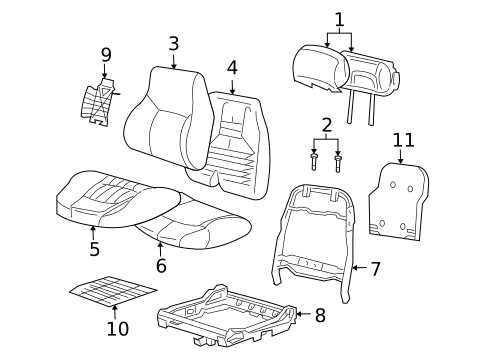 Front Seat Components for 2000 Chevrolet Impala #1