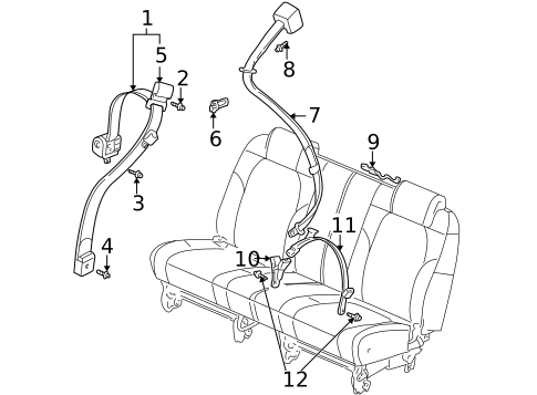 Seat Belt for 2002 Pontiac Aztek #0