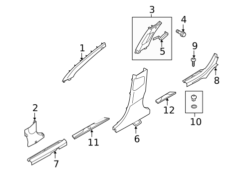 Interior Trim - Pillars for 2012 Hyundai Elantra #1