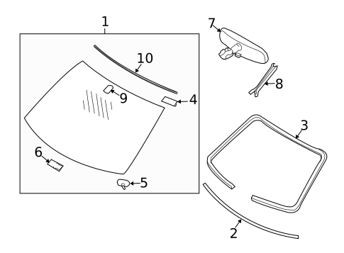 Glass - Windshield for 2008 INFINITI G35 #0