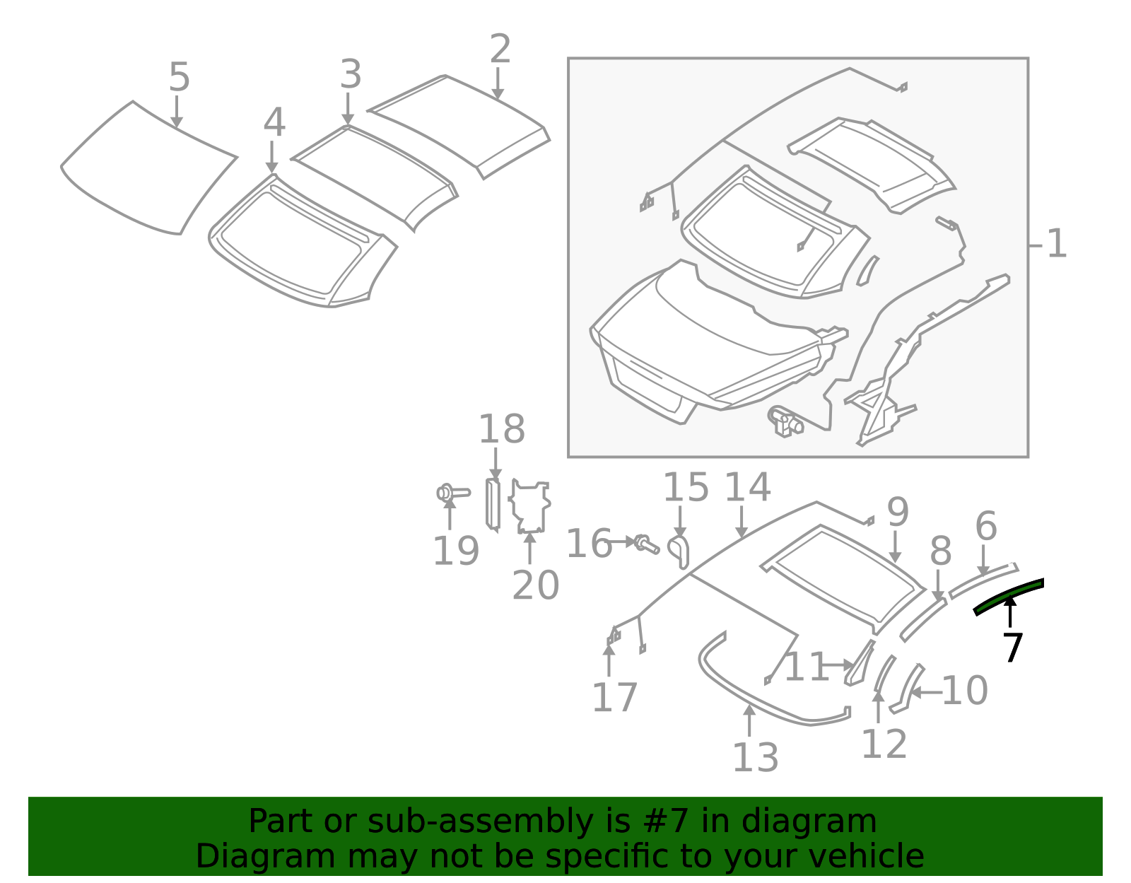 2006-2013 Volvo C70 Roof Panel Seal 31325148 | TascaParts.com