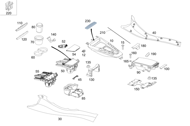 1906831200 - : Cap, Armrest for Mercedes-Benz Image