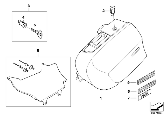 71607720288 - : Case Right - Black for BMW-Motorrad Image