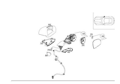 Outside Rear View Mirror, on the Right for 2016 Mercedes-Benz AMG&reg; GT S #0