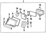 1248260680 - Electrical: Headlamp Assembly Lower Seal for Mercedes-Benz Image