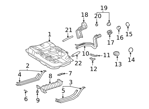 Fuel System Components for 2001 Toyota Avalon #1