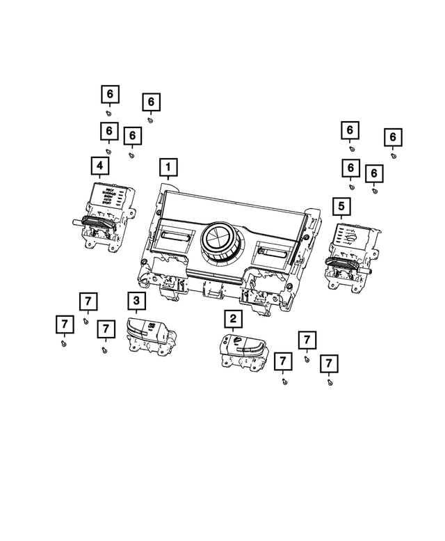 68476686AC - Electrical: 3 Gang Switch for Jeep: Grand Cherokee, Grand Cherokee L Image