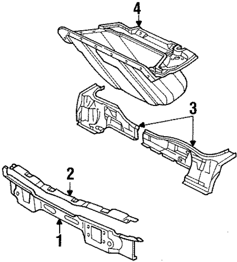 Radiator Support for 1987 Pontiac Fiero #0