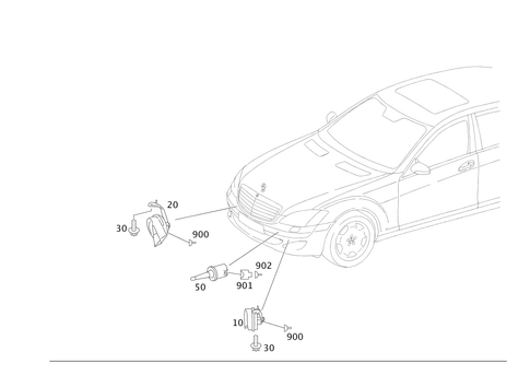 Horn and Outboard Temperature Indicator for 1995 Mercedes-Benz S350 #0