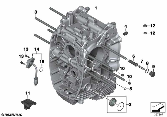 11117717203 - Engine: Engine Housing, Black -  for BMW-Motorrad Image image