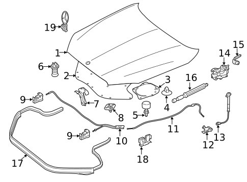 Exterior Trim - Hood for 2020 Mercedes-Benz S65 AMG #1