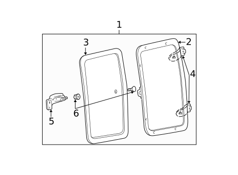 Glass - Rear Door for 2006 Ford F-350 Super Duty #1