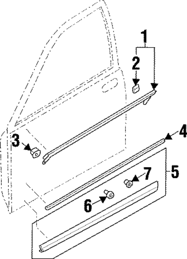 MU810517 - Body: Belt Weather-Strip Grommet for Mitsubishi Image