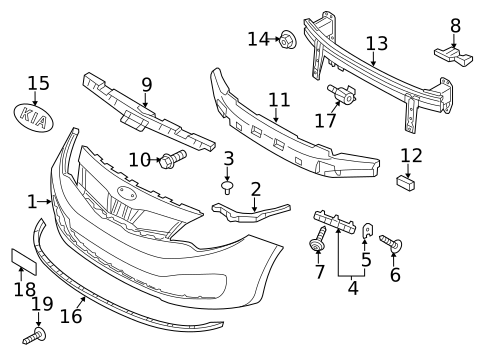 Bumper & Components - Front for 2014 Kia Rio #0