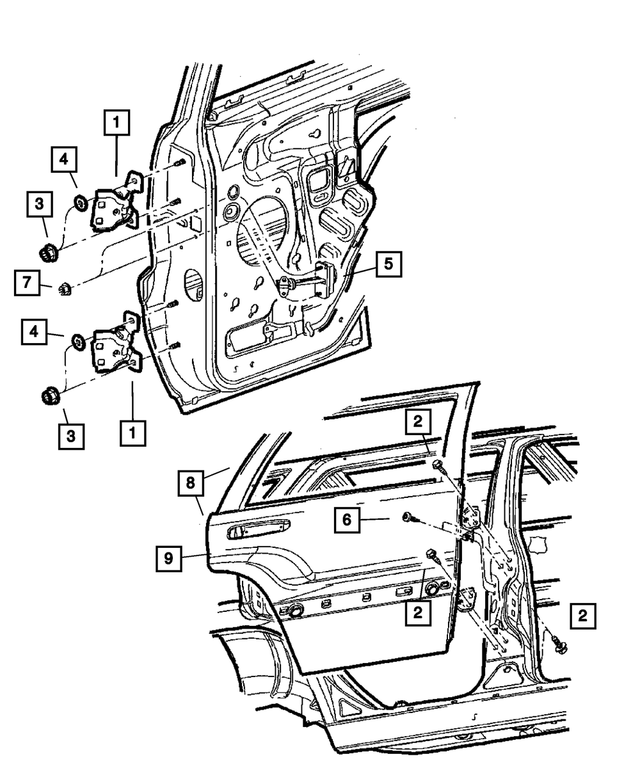 55177030AE - Doors and Related Parts: Door Hinge, Right &amp; Left for Mopar Image