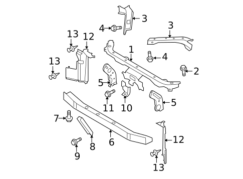 Radiator Support for 2009 Nissan Versa #0