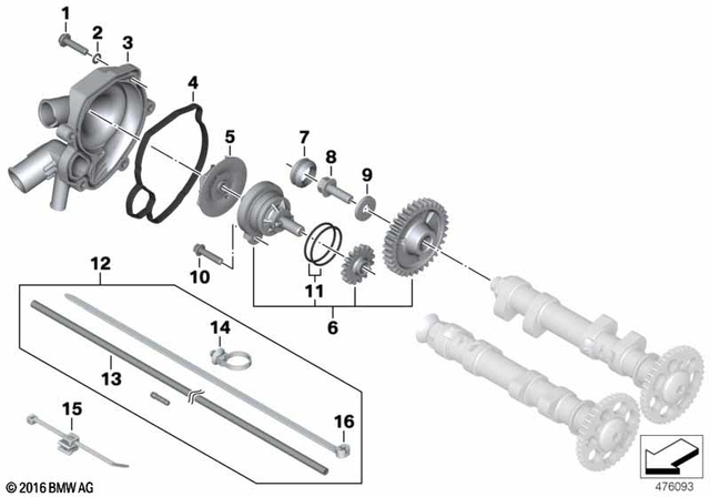 7129907401 - Engine: Isa Screw - M6X25-8.8-ZNNIV for BMW-Motorrad Image