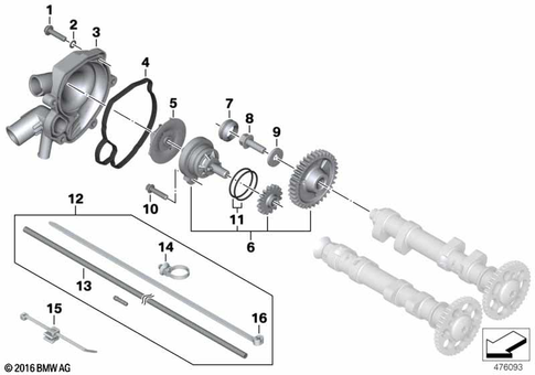Coolant Pump with Drive for 2017 BMW-Motorrad F 800 R #0