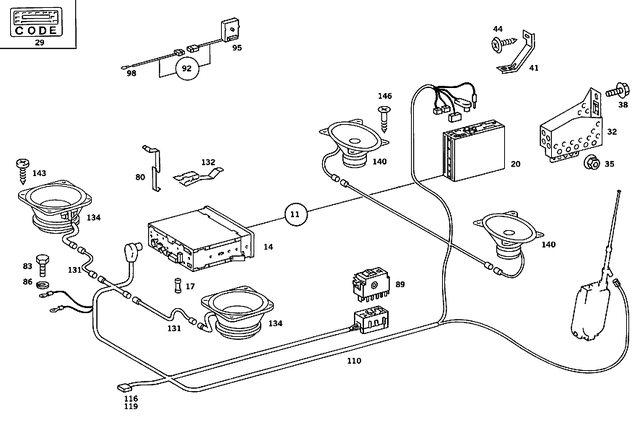 28204586 - Electrical System: Radio Set Assembly for Mercedes-Benz: 560SEC, 560SEL, 560SL Image image