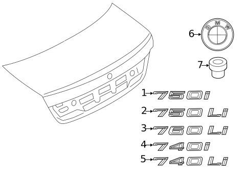 Exterior Trim - Trunk for 2009 BMW 750Li #0